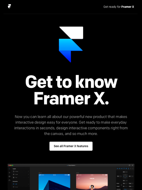 Your first look at Framer X Email by Framer 7