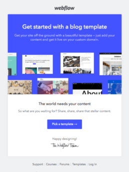 Jumpstart your blog with a template by Webflow 5